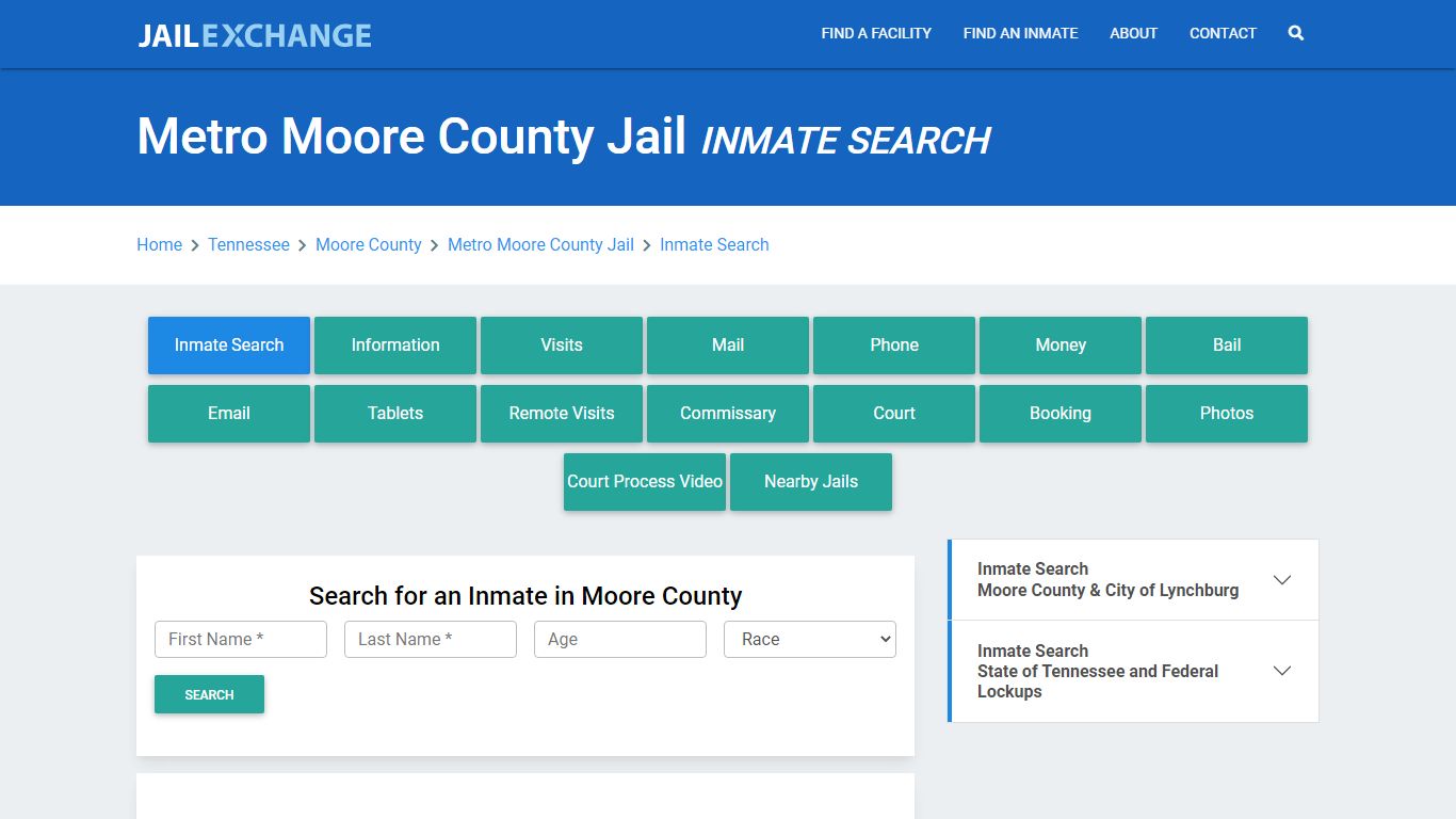 Metro Moore County Jail, TN Inmate Search: Roster & Mugshots