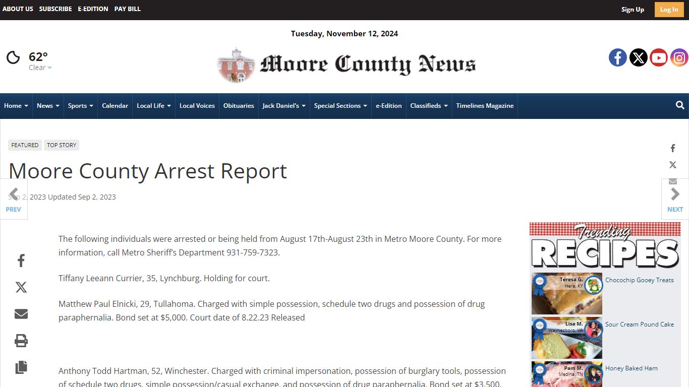 Moore County Arrest Report | Local Life - themoorecountynews.com