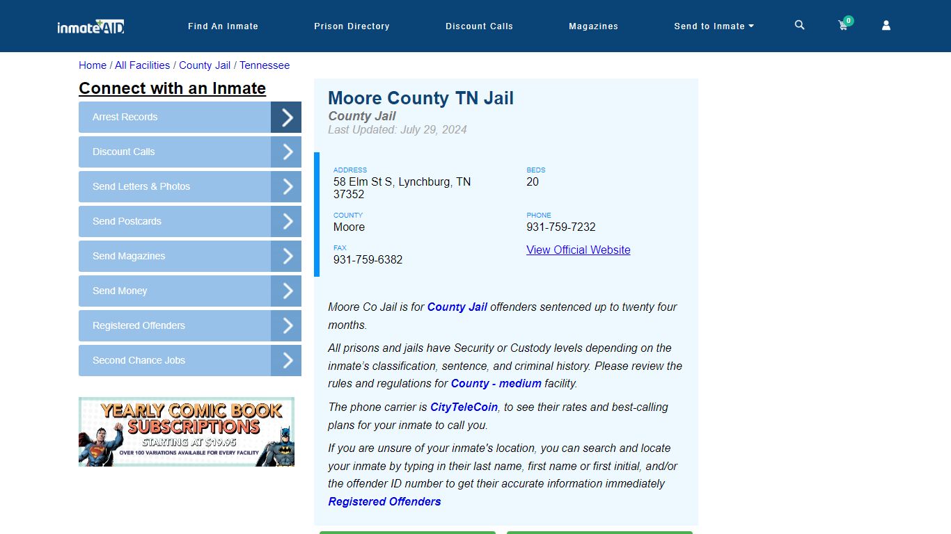 Moore County TN Jail - Inmate Locator