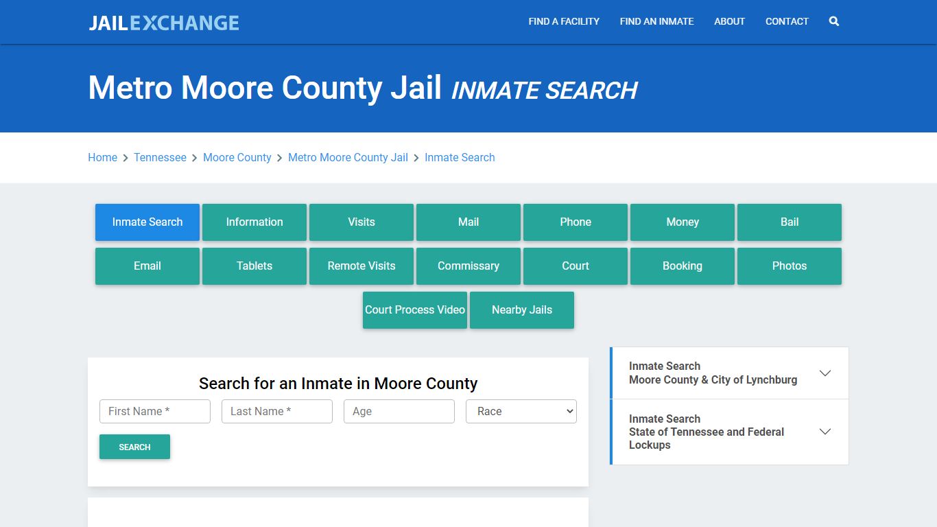 Metro Moore County Jail, TN Inmate Search: Roster & Mugshots